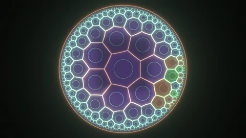 Poincare : a neon hyperbolic tiling