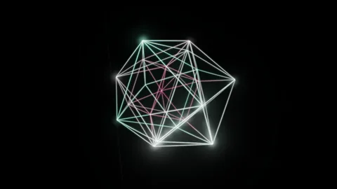 Polytope : Glowing white wireframe polytope turning