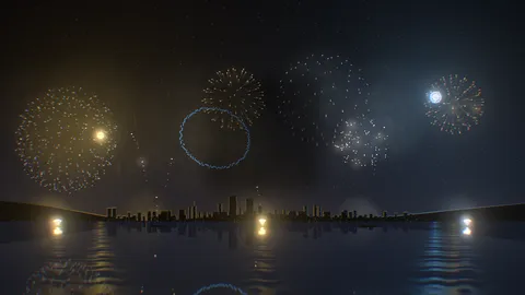 Pyromusical : a musical fireworks show over the bay
