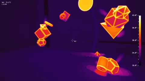 Thermal : Glowing shapes seen through a thermal camera